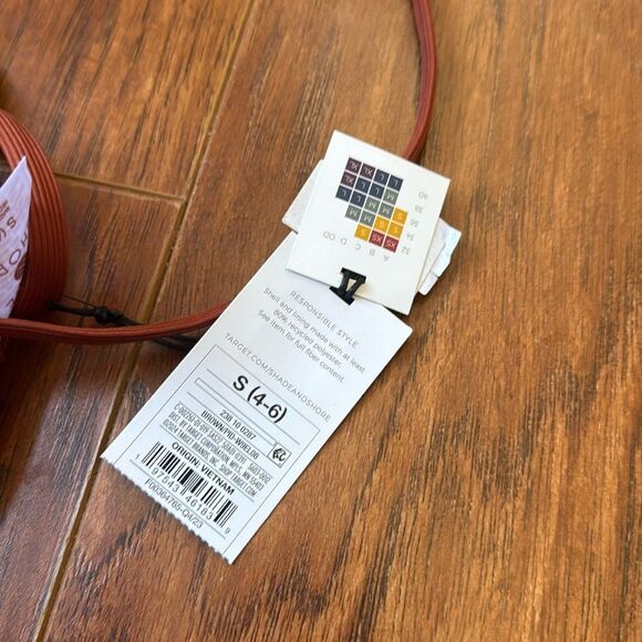 NWT Shade & Shore Small (4-6) Removable Pads Brown Bikini Triangle Ribbed Top - Picture 6 of 7